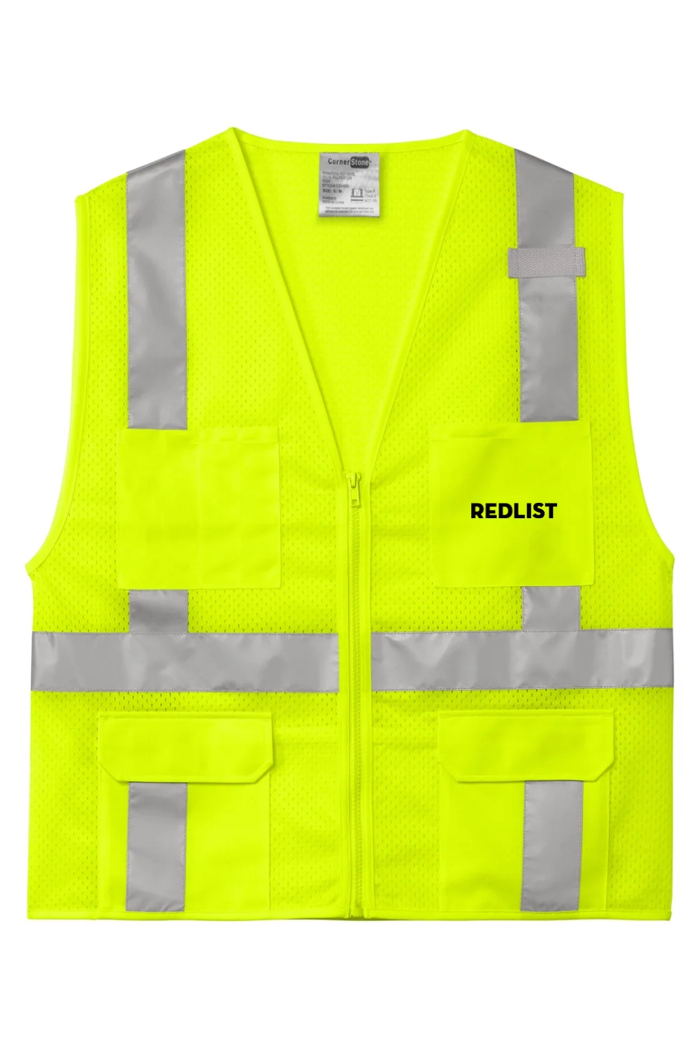 Alternative view of ANSI 107 Class 2 Mesh Six-Pocket Zippered Vest